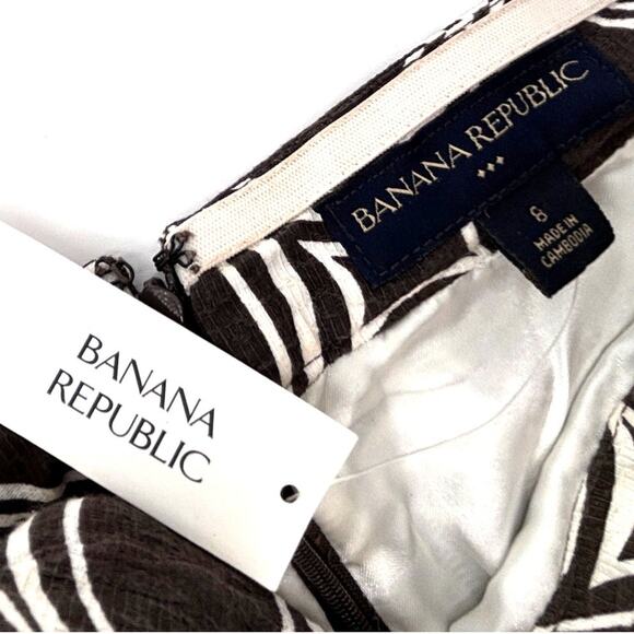 NWT Banana Republic Romper Women's Size 8 Brown & White Strapless Shorts Jumper - Picture 3 of 9